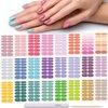 DANNEASY 24 Sheets Light Color Nail Polish Stickers Full Nail Wraps Stick on Nail Polish Strips Gel Nail Strips Self Adhesive Fingernail Sticker Nails for Women with Nail File, Cuticle Stick