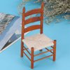 Dollhouse Chair, Miniature Wooden Vintage Chair for 1:12 Dolls DIY Dollhouse Accessories(Red Brown)