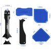 TILER 5 in 1 Silicone Caulking Tools Sealant Finishing Tool Grout Scraper, Reuse and Replace 5 Silicone Pads, Great Tools for Kitchen Bathroom Window, Sink Joint，Frames Seal