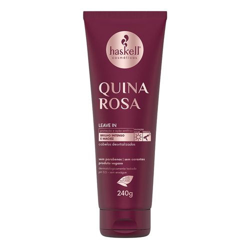 Haskell - Linha Quina Rosa - Leave In Hidratante Capilar 240 Gr - (Pink Quina Collection - Hair Moisturizer Leave In Net 8.46 Oz)