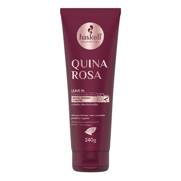 Haskell - Linha Quina Rosa - Leave In Hidratante Capilar 240 Gr - (Pink Quina Collection - Hair Moisturizer Leave In Net 8.46 Oz)