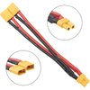 3Pcs HIRCQOO XT30 Plug 16AWG Soft Silicone Parallel 7.09" Y Splitter Harness Cable Adapter 1Female to 2 Male for RC Car Truck Boat Quadcopter Airplanes Lipo Battery