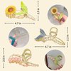 COSDAD 3PCS Cute Hair Claw Clips - Non-Slip Metal Flower Clips for Women with Thick Hair - Strong Hold Hair Accessories for Girls - Sunflower, Bell orchid, Fishtail Flower Designs