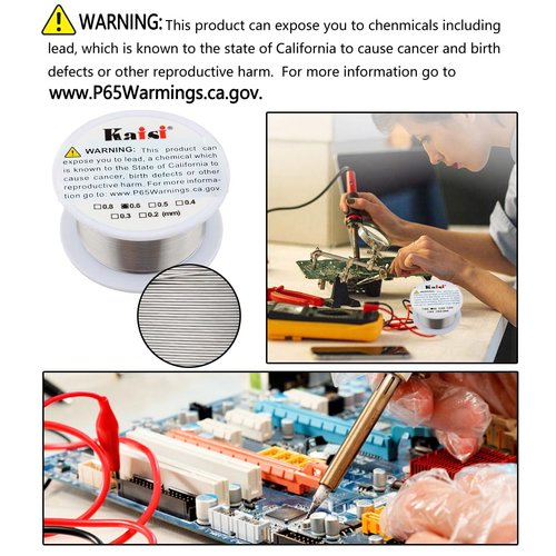 4-in-1 welding tool set, soldering iron tip cleaner + 0.6mm solder wire (1.76 oz / 50 g) + Rosin Solder Flux Paste (0.35 oz / 10 g), no-clean soldering core (2.0mm, 29.5 inches)
