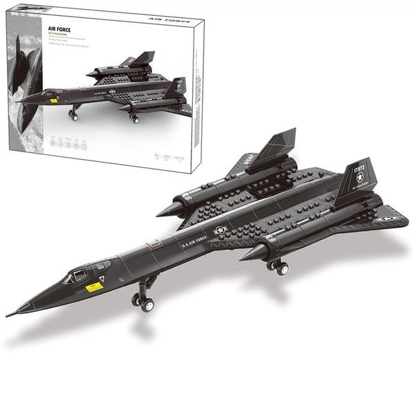 Naniutoy Military Series SR-71 Reconnaissance Aircraft Jet Blackbird Air Force Building Block Set,WW2 Military Fighter Airplanes Model,Plane Brick Building Toy Gifts for Kids and Adults,183PCS