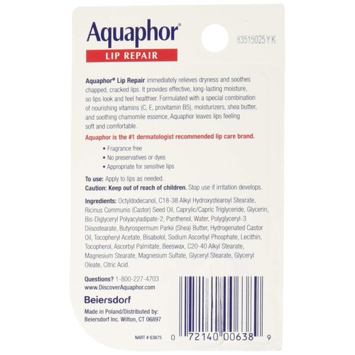 Aquaphor Lip Repair 0.35 oz (Pack of 8)