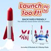 cxjoigxi Rocket Launcher for Kids, 6 Foam Toy Rockets and 2 Launch Pads for Multiplayer, Soars Up to 100 Feet, Fun Outdoor Toys Outside Games, Birthday Gifts for Boys Girls Ages 3 4 5 6 7 8 Years Old