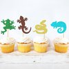 Ercadio 28 Pack Animal Cupcake Toppers Snake Cupcake Picks Frog Chameleon Gecko Cupcake Kids Birthday Cupcake Decorations for Baby Shower Birthday Animal Theme Party Cake Decor Supplies