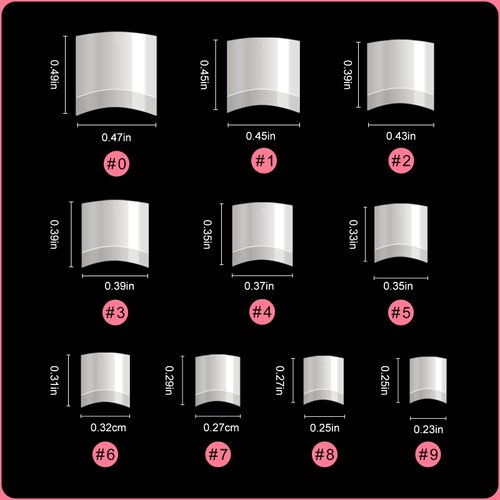 Short Nail Tips - Buqikma 500PCS French Short Style Nail Tip Natural Acrylic Nail Tips 10 Sizes False Nails for Nail Salon (Natural)