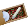 BOXHOME Shred Paper Filler (1LB) Crinkle Cut Paper for Wrapping & Filling Gift Basket Gift Boxes, Red, Kraft and Green-Christmas Mix