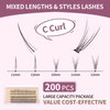 Individual Lashes 200 Clusters Eyelashes Extensions 2 Types C Curl Natural Fairy Manga Lashes 10-12mm Mixed Lashes Clusters DIY at Home (A Type & Fishtail)