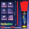 Taikula 100 Pack 8” Red Glow Sticks Bracelet Bulk Glow Sticks with 100 Connectors Neon Glow In The Dark Party Supplies for Christmas Holiday Decoration Party Carnival (Red)