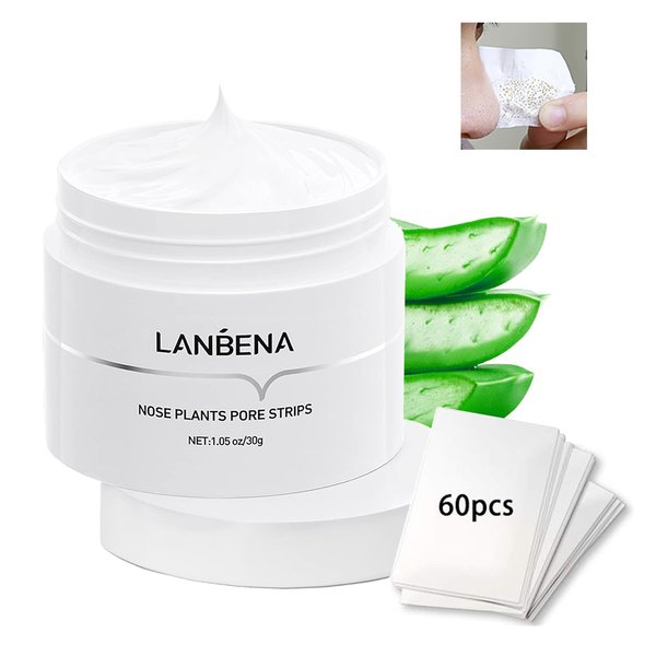 Vemofoper Blackhead Remover Mask 60 pcs,Remove Black Heads Face Black Head Remover Strips,Nose Plants Pore Cleanser Purifying Face Mask for All Skin Types(1.05oz/30g)