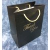 MODEENI Black Thank You Gift Bags - 8x10 Medium Size - 12 Bags - Bags for Business Small - Boutique Bags in Gold Foil