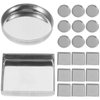 Beatifufu 30pcs Aluminum Plate Empty Square Metal Pan Square Empty Metal Pan Empty Eyeshadow Tins Eyeshadow Pan Mini Paint Palette Empty Pan for Cosmetic Palette Lipstick Stainless Steel