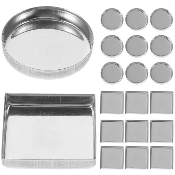 Beatifufu 30pcs Aluminum Plate Empty Square Metal Pan Square Empty Metal Pan Empty Eyeshadow Tins Eyeshadow Pan Mini Paint Palette Empty Pan for Cosmetic Palette Lipstick Stainless Steel