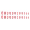 Pink Chrome Press on Nails Medium Square Fake Nails Aurora False Nails with Design Glossy Glue on Nails Bright Shiny Acrylic Nails Pearl Flash Artificial Nails for Women Nail Art Decoration 24pcs