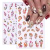 6Sheets Fall Nail Art Stickers 3D Self Adhesive Autumn Pumpkins Fallen Leaves Nail Design Fall Flower Nail Decals Thanksgiving Theme Nail Art Supplies for Women Manicure Decoration Accessories