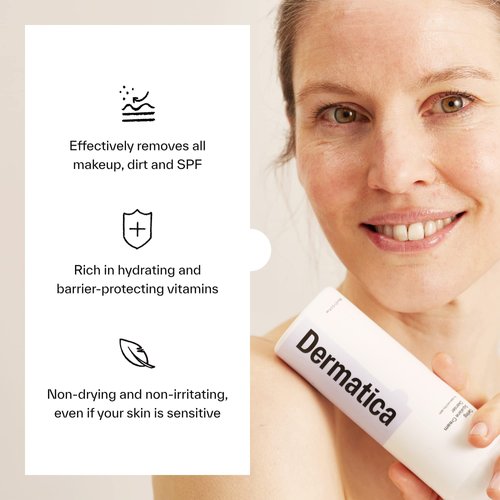 Dermatica Caring Squalane Cream Cleanser | Cleansing Cream Facial Wash that Leaves Skin Soft & Supple | Safe for all types of Skin (150ml)