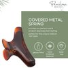 Parcelona French Flat Salon Style Medium 3 1/4 Inch Covered Spring Tortoise Jaw Hair Claw Clip Clutcher Clamp Clasp