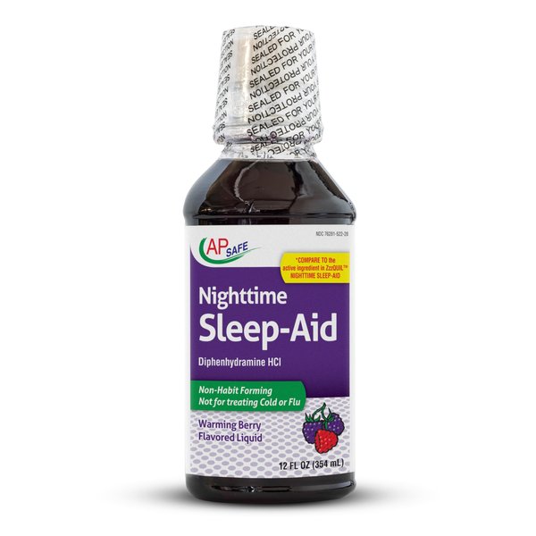 Nighttime Sleep-Aid Liquid for Adults, AP Safe