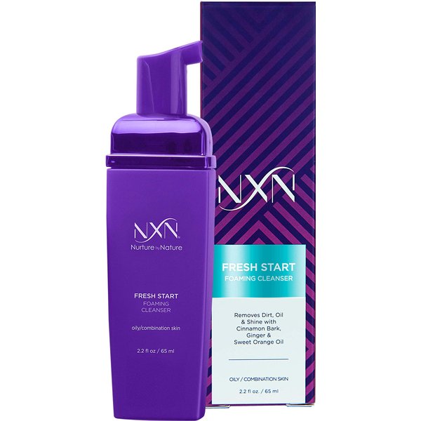 NXN Foaming Facial Cleanser & Makeup Remover for Oily/Combination Skin - Face Wash with Cacay Oil, Cinnamon Bark & Ginger - 2.2oz