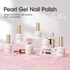 Gellen Pearl Gel Nail Polish Set, 6 Colors Pearlescent Shell Gel Polish Skin Pink Shades Nail Gel Polish Shimmer Mermaid Nail Polish Gel Swirl Thread Effect Soak Off UV LED Gel for Salon Home DIY