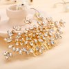 Teyglen Bridal Wedding Hair Combs Gold Full Rhinestones Crystal Side Hair Comb Flower Crystal Headpieces Bride Hair Accessories for Women Girls (Gold)