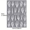 Halloween Nail Art Stickers Decals 5D Embossed Skeleton Nail Decals 2PCS White Hand Bones Halloween Design Nail Sliders Self-Adhesive Nail Art Supplies for Women Girls DIY Nail Art Decoration