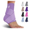 Sleeve Stars Ankle Support for Ligament Damage & Sprained Ankle, Plantar Fasciitis Support & Achilles Tendonitis Pain Relief, Ankle Brace for Women & Men (Single/Light Purple)