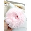 Faux Fur Hair Scrunchies, Pom Pom Hair Tie Furry Hair Bands with Faux Rabbit Fur Fluffy Elastic Hair Bobbles Ponytail Holders Girls Women Hair Accessories (pink)