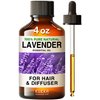 Kukka Lavender Essential Oil for Diffuser & Skin - Huge 4 Fl Oz - 100% Pure Natural Lavender Oil to Relax & Unwind - Experience Calming Relaxation for Hair, Body, Aromatherapy & DIY Soap Making Scent