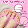 Jecery 18 Pcs Spa Party Supplies for Girls 6 Satin Kimono Robe 6 Spa Headband 6 Disposable Foam Pedicure Slippers (Rose, Size 14)
