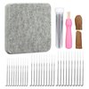 Needle Felting Kit,Needle Felting Pad,Needle Felting Tool with 6"x6"Needle Felting Mat,Felting Needles for Wool,Leather Finger Guards,Good for Any Felting