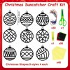 EggSun 36 Sets Christmas Suncatchers Craft Kit for Kids Ornaments Stained Glass Effect Window Arts and Crafts Kit for Classroom Holiday Birthday Projects Home Party Favors Decorations Ages 4 8 12