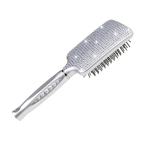 Fashion Clear Crystal Paddle Brush,Exclusive Blingbling Hair Brush,Massage Air Cushion Rhinestone Hair Comb For Women