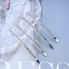 Iaceble Silver Shinny Crystal Hairpin Clip Barrette Bohemia Cz Row Hair Barrettes Metal Crystal Hairclips Decorative Sparkly Crystal Bobby Pin Hair Accessories for Women and Girls Headdress 4Pcs