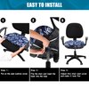 Smiry Printed Office Computer Chair Seat Covers, Stretch Fit Universal Desk Rotating Chair Cover Washable Removable Seat Cushion Protectors - Navy Blue