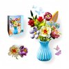 PSDVAYI Flower Bouquet Building Set with Vase, Artificial Flowers, Flower Building Blocks Kit Decoration Home, 691 PCS Botanical Collection for Ages 6+ & Adults Peony Gift for Birthday Party