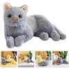 Gadpiparty Stuffed Cats Plush Cat Doll, Realistic Soft Plush Cat Toy for Kids Adults Boys and Girls, Stuffed Animals Cat Doll for Kids Birthday Gift (Grey, 12 Inch) Cat Stuffed Animals