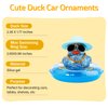 wonuu Dashboard Decoration Rubber Duck, for Car Ornament Accessories with Cowboy Hat Swim Ring Necklace Sunglasses, Z Glitter Blue&Sun Hat Blue&Blue