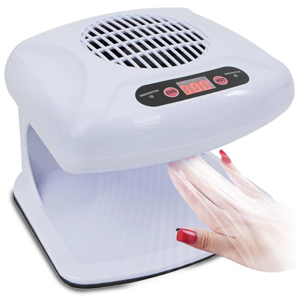 Nail Dryer Fan,Nail Gel Fast Drying Curing Nail Fan Dryer for One Hands and Single-Legged, Warm & Cool Wind Blower for Regular Nail Polish, Home and Salon Use
