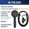 Waterpik High Pressure Hand Held Shower Head With Hose, PowerPulse Massage 7-Mode, Matte Black XPB-765ME