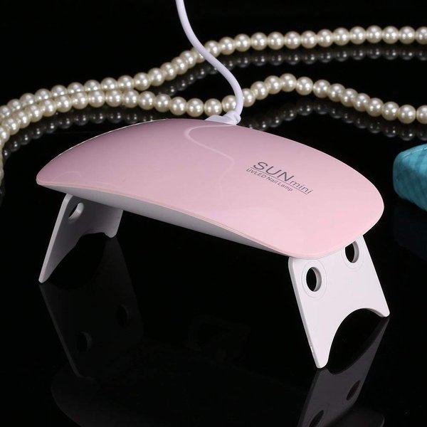 Nail Dryer Lamp Mini, 6W LED UV Portable Nail Dryer Curing Lamp Light for Gel Based Polish USB Power with 45s/60s Timer Setting