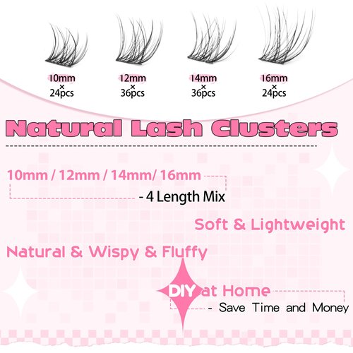 Lash Clusters Eyelash Extensions Wispy Eyelash Clusters 120pcs Individual Lash Extensions Natural Cluster Lashes by Ruairie