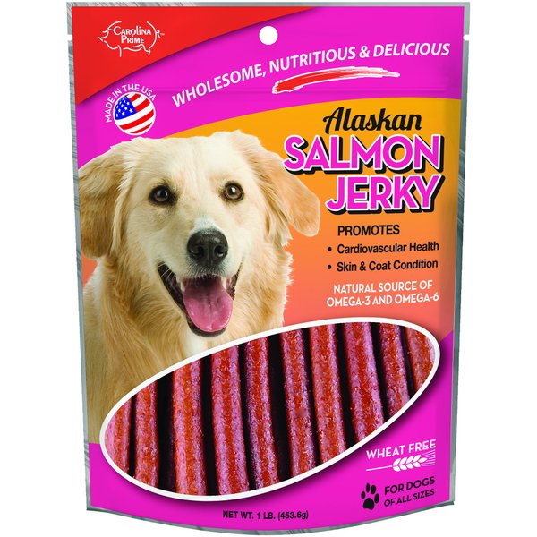 Carolina Prime Pet 40192 Salmon Jerky Treat For Dogs ( 1 Pouch), One Size (packaging may vary)