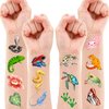 Reptile Temporary Tattoos - Swamp Safari Animal Gecko Snake Turtle Themed Stickers for Kids Birthday Party Supplies, Decorations, Favors, and Prizes - Cute Gifts for Boys and Girls