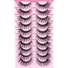 KAWAII False Eyelashes Fox Eye Fluffy Lashes 6D Volume Thick Crossed Long False Eyelahses dramatic cross Full Volume Strip Lashes Pack 10 Pairs