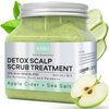 16 fl oz Apple Cider & Sea Salt Green Scalp Scrub Sulfate-Free | 10% AHA & BHA | Exfoliating Hair & Scalp Treatment for Detox, Dandruff & Build-Up | Scalp Exfoliator Hair Scalp Scrub | Refreshing