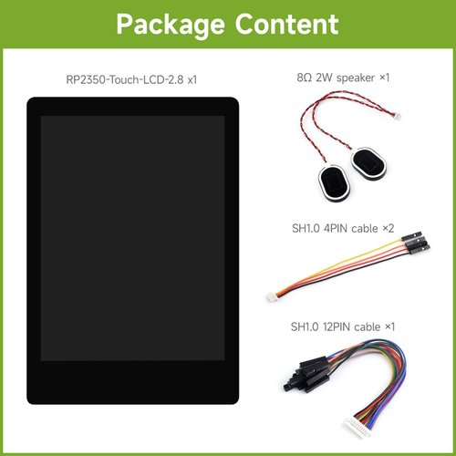 Waveshare RP2350 2.8inch Capacitive Touch Display Development Board, 240×320, IPS Panel, 5-Point Touch, SPI Interface, Accelerometer & Gyroscope Sensor